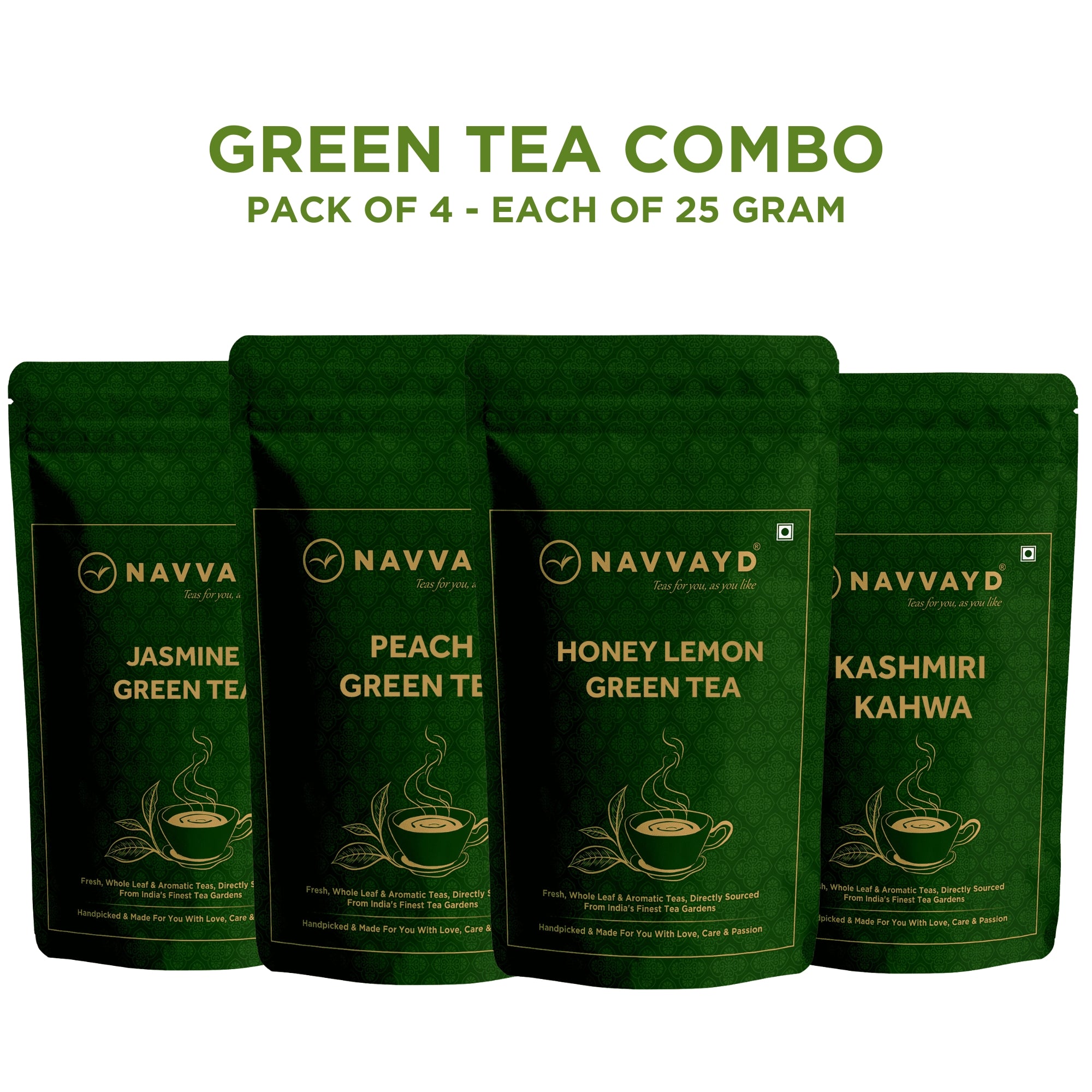 Green Tea Trial Packs- Pack of 4 - 25 gm Each