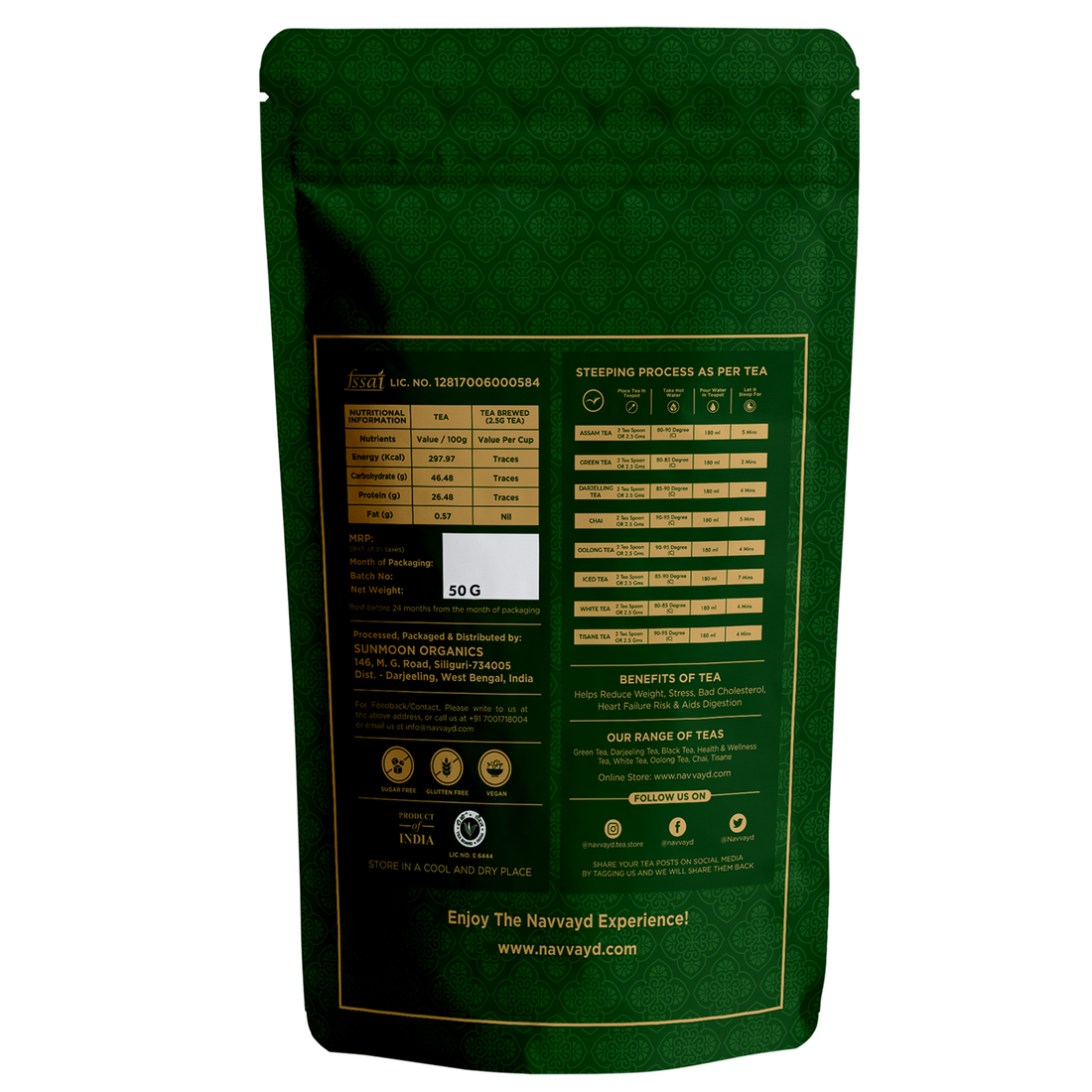 5 Chai Trial Pack - Kesariya, Elaichi, Ginger Kadak, Desi Masala & Bombay Cutting