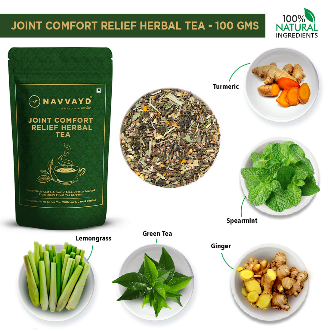 Herbal Infusion – With Turmeric, Ashwagandha & Ginger known to support joint-friendly wellness